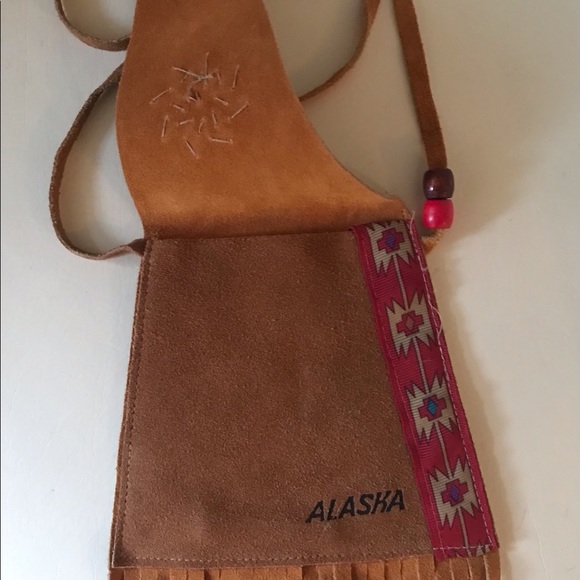 Fringed Suede small purse Made in Alaska - Picture 4 of 6